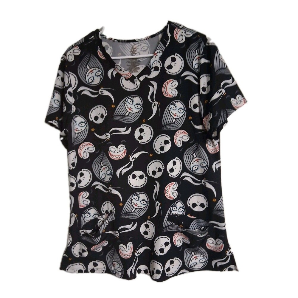 Women's The Nightmare Before Christmas Scrub Top Size L